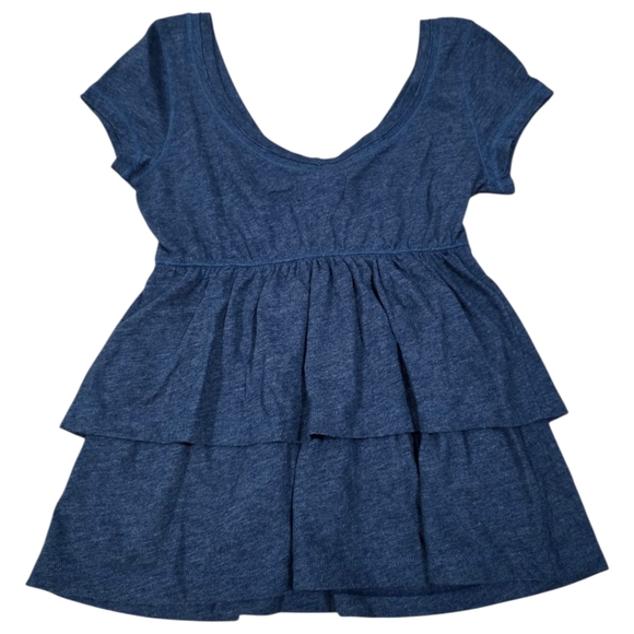 !! SOLD !!    Abercrombie Vintage Tiered Layered Vneck Babydoll Short Sleeve Top - Picture 6 of 6